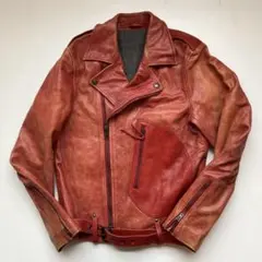 ALA Semi-Double Riders Jacket RED USED加工 - メルカリ