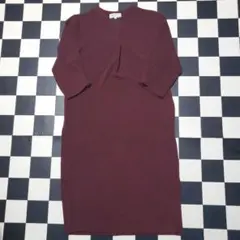 ロペピクニック ニットワンピース ワイン色 7分袖 サイズ38
