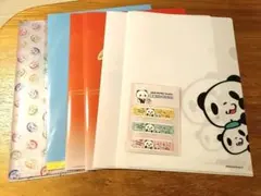 「非売品」 キャラクタークリアファイル 6枚とパンダ絆創膏のサムネイル