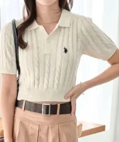 ∴WEGO/U.S. POLO ASSN.別注コンパクトサマーニットポロシャツ