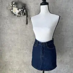 【GRL】濃紺　タイトミニスカート　XS デニム　インディゴ　カジュアル　膝上