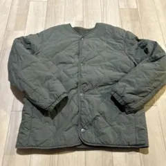 キッズ オリーブグリーン リバーシブルキルティングジャケット　150cm