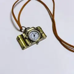 レトロ カメラ型懐中時計ネックレス アンティークゴールド 匿名配送にて