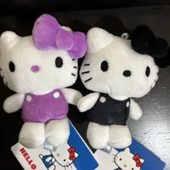 サンリオ　ハローキティ マスコット　カラフルver. 紫　黒