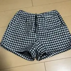 【M】ショートパンツ　キュロット　千鳥柄　千鳥格子　チェック柄　春　秋　短パン