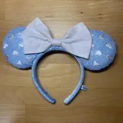ディズニー ミニー カチューシャ 水色 スパンコール