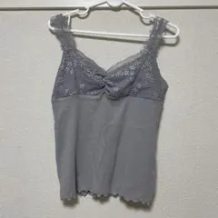 NICE CLAUP グレー レースキャミソール
