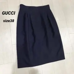 【美品】GUCCI ブラウン タイトスカート 40 S 無地 オフィス ドレープ 美品】GUCCI ブラウン タイトスカート 40 S 無地 オフィス ドレープ