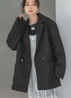 JEANASIS ジーナシス カーリーブークレWジャケット テーラード