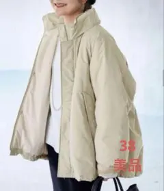 SLOBE IENA ポリエステルタッサー中綿モンスターパーカーブルゾン　38