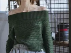 Juemi オフショルニット　グリーン