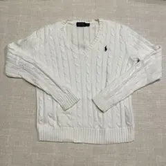 値下げ！Polo Ralph Lauren ホワイト Vネック セーター　S