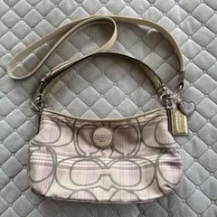 COACH ショルダーバッグ チェック柄 パープル系のサムネイル