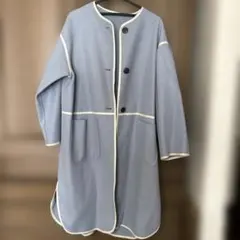 グレー フリース風 ロングコート