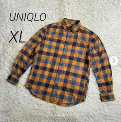 【UNIQLO】 ユニクロ フランネルチェックシャツ レギュラーカラー XL