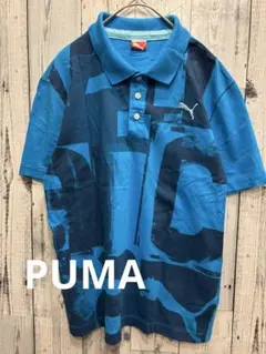 ♠️ PUMA プーマ ポロシャツ　ブルー　青　ゴルフ　スポーツのサムネイル