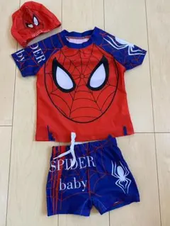 スパイダーマン　水着　3点セット110cm