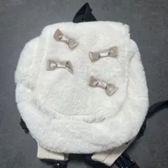 BeBeリボン付きキッズホワイトリュック