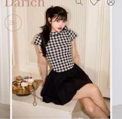 ドッキングチェックフレアミニワンピース （ブラック）