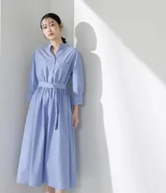 美品NATURAL BEAUTY BASIC ダブルポケットシャツワンピースM