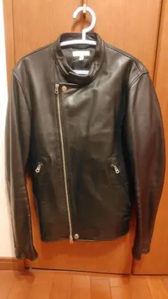 ユナイテッドアローズ 黒 レザー シングルライダースジャケット Sサイズ