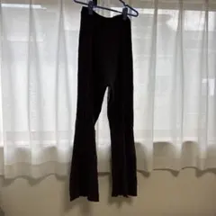 リブ編み フレアパンツ