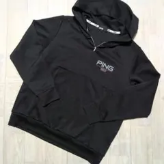 PING ピン レディースL ハーフジップパーカー 黒 ゴルフウェア