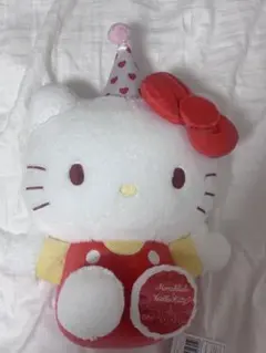 ハローキティ ぬいぐるみ パーティーハット付き モンチッチコラボ
