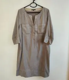 ☆美品☆　23区　 スウェード調 ワンピース 　グレーベージュ　大きいサイズ