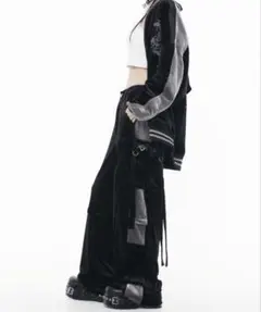 『REFLEM/レフレム』2WAYワイドベロアカーゴパンツ グレーのサムネイル