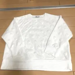 しまむら 白のぽこぼこトレーナー3L