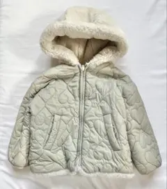 ZARA ハートキルティングリバーシブルファーコート　3-4y 100相当