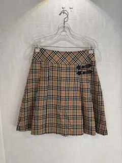 【新品・未使用】ブラウン チェック柄 ミニ プリーツスカート S 韓国風　制服風