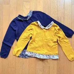 美品・2回使用 H&M長袖カットソー イエロー120とネイビー130
