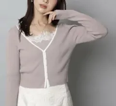 アプワイザーリッシェ　パイピングレースニットアンサンブル