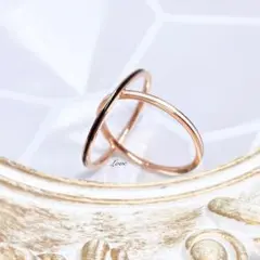 極細ローズゴールド ステンレスリング ステンレス指輪 ピンキーリング ペア