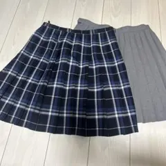 イーストボーイ　チェック柄　グレー制服プリーツスカート2枚セット13号