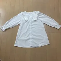 Lutique フリル襟 長袖ブラウス ホワイト