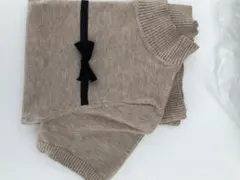 SHEIN　リボン　ニット　Sサイズ　半袖　グレー