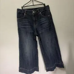 クロップドデニム ダークブルー