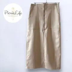 美品【Private Pause】フロントジッパータイトスカート スエード調 M