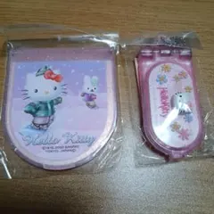 ハローキティ 天丸ミラー &エチケットブラシ2点。