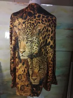 ヒョウ柄オープンフロントカーディガン
