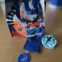 カルディ　ブルー系エコバッグ