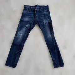 DSQUARED２ダメージペンキ加工スキニーデニム