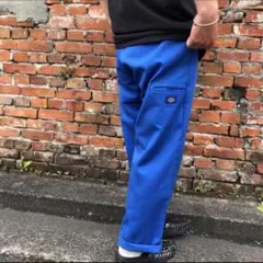 Dickies青色 ワークパンツ 2ポケット
