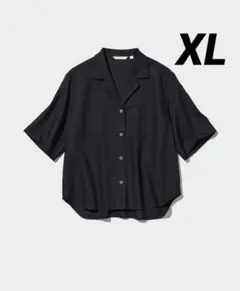 新品未使用　ユニクロ　リネンブレンドオープンカラーシャツ(半袖) XL