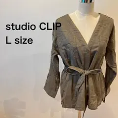 【美品】studio CLIPトップス シャツ ブラウス レディース ブラウン