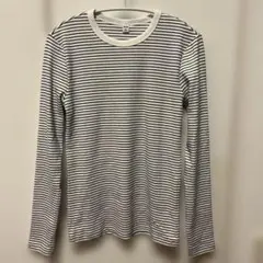 ホワイト/ブラック ストライプ 長袖Tシャツ M