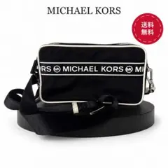 美品 MICHAEL KORS ロゴ ショルダーバッグ ブラック マイケルコース